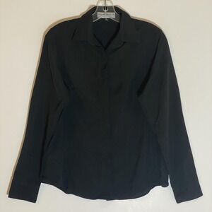 Doc & Amelia Select Shirt Womens Small Black Button Front Long Sleeve Blouse